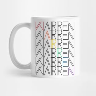 warren rainbow text stacks Mug
